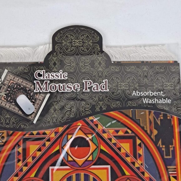 Arabic Rug Mouse Pad with Set of 4 Matching Coasters Multicolor Geometric NWT - Picture 3 of 10